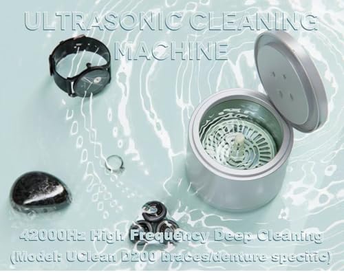 Ultrasonic Retainer Cleaner with UV-C Cleaner,42kHz Ultrasonic Black