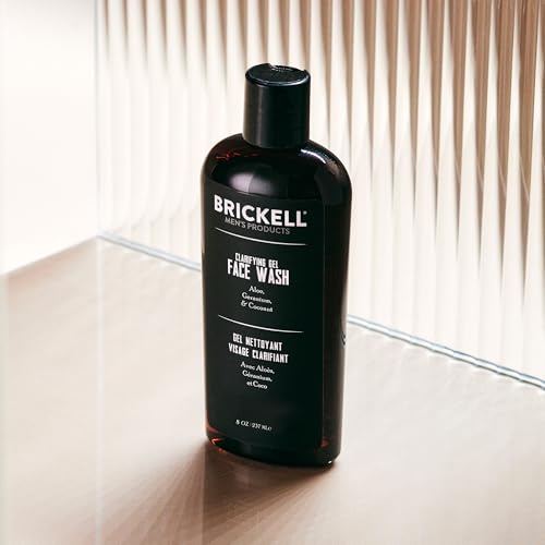 Brickell Men's Products Face Wash for Men – Clarifying Gel Facial Cleanser, Mens Face Wash for Oily Skin, With Aloe, Geranium & Coconut, 3.4 oz, Scented 8 Ounce (Pack of 1)