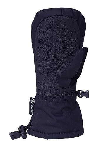 686 Youth Heat Mitt - 20k Fabric Shell with Micro Tricot Lining, Insulation and Adjustable Cuff - Water & Weather Resistant Black Large