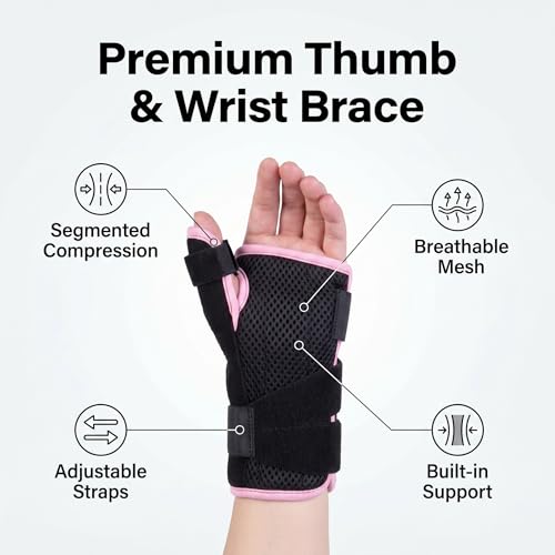 Thumb Support, Wrist and Thumb Brace, Adjustable Thumb Stabilizer Splint for Tendonitis, Arthritis, Sprain Pain Relief, Universal Fit for Hand（ Left/S）