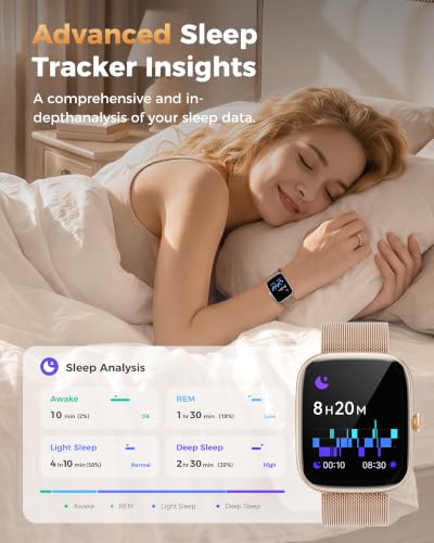 Smart Watches for Women Android/iPhone, Fitness Trackers with Answer/Call Gold