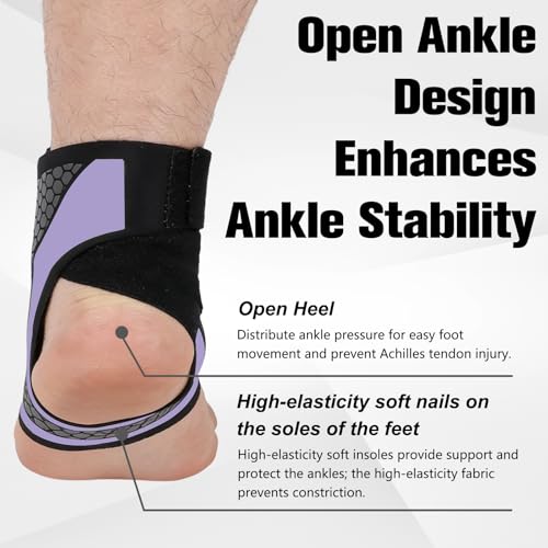Ankle Brace for Men & Women,Adjustable Lace up Ankles Sock,Basketball Ankle Stabilizer with Straps,Adjustable Foot Ankle Orthopedic Grade Tendonitis Protection (Gray) Gray