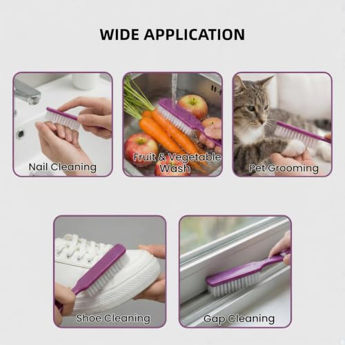 DAYGOS 14pcs Nail Brush, Finger Nail Brushes for Cleaning Fingernails Purple 14Pcs