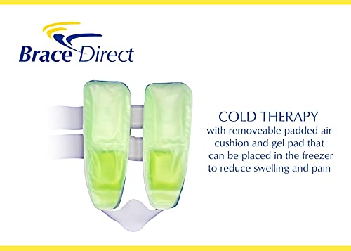 Brace Direct Gel Ankle Brace + Foot Ice Wrap (L/XL)-Stirrup Brace & Splint for Ankle Support with Swelling, Inflammation, Acute Ankle Injuries & Chronic Instability