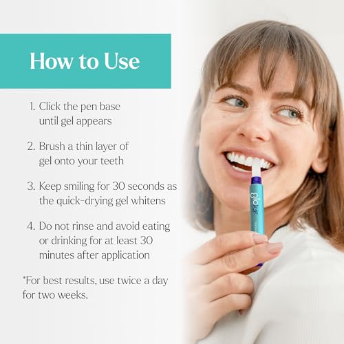 GLO Science Teeth Whitening Gel Pen – Travel-Friendly Treatment for Stain Removal with Hydrogen Peroxide – Safe for Sensitive Teeth, Easy to Use, Effective & Dentist Invented – 1 Pk, Cinnamint Flavor