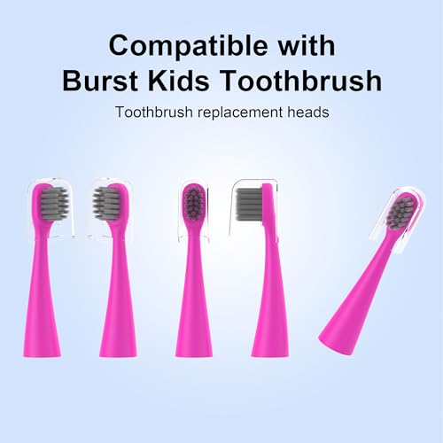Replacement Toothbrush Heads 8 Pack for Burst Kids Blue and Pink Blue + Pink