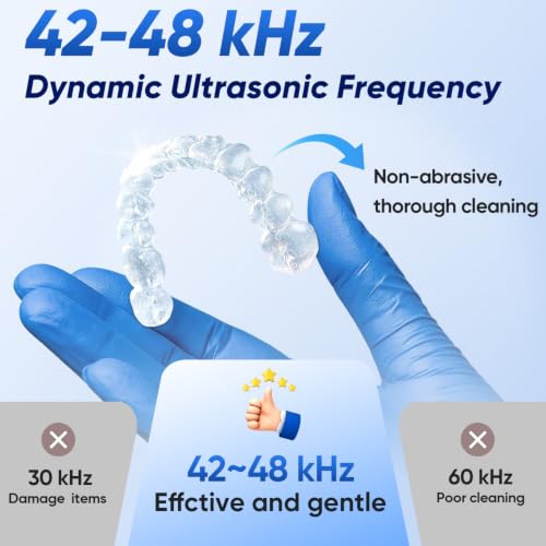 MySmile MS208 Ultrasonic Retainer Cleaner with UV Light & Digital Timer Small White