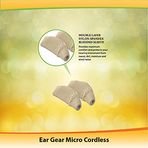 Ear Gear Micro Cordless – Protect Hearing Aids or Hearing Amplifiers from Dirt, Sweat, Moisture, Wind – Fits Hearing Instruments up to 1” Black
