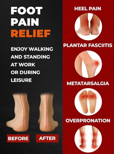 CRUVHEAL 220+ lbs Plantar Fasciitis Insoles Men High Arch Support Black, L 1 Pair-black L(Men 11-12.5/Women 12-13.5)