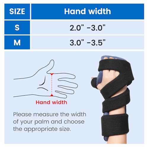 Velpeau Resting Hand Splint with Finger Separator Functional for Stroke Patient, Night Immobilizer Wrist Finger Brace for Muscle Atrophy Rehabilitation, Arthritis, Carpal Tunnel, Tendonitis (Left-M) Medium Left Hands