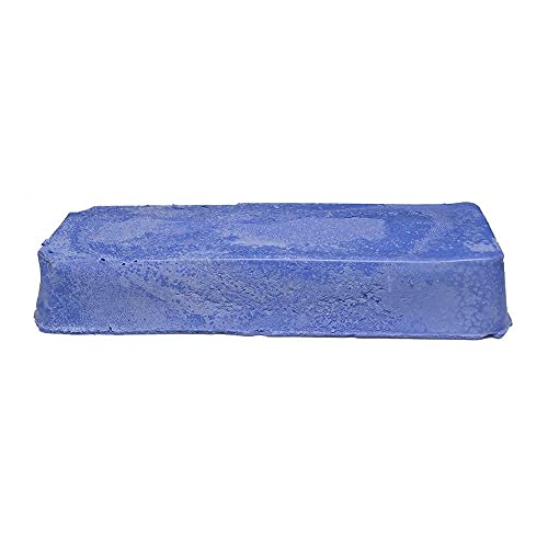 Benchmark Abrasives Buffing Compound for Polishing Removing Scratches Edge Finishing Cleaning for Non-Ferrous Metals Plastics Synthetic Materials, 1 Pound Bar (Blue Plastic) Blue Plastic