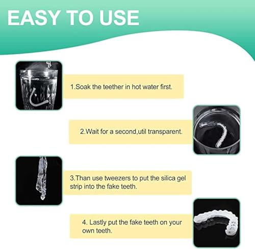 2 Pairs, Regain Confidence Smile Temporarily Adjustablefor Women and Men, Top and Bottom(White)