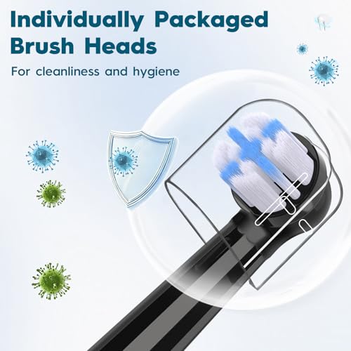 Replacement Heads Compatible with Oral B iO 3 4 5 6 7 8 9 10 Series Electric Toothbrush,Toothbrush Heads Compatible with Braun Oral B iO Replacement Heads with Medium Bristles,Black Black 8 Count (Pack of 1)