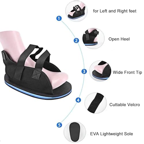 Cast Shoe Foot Fracture Support with Adjustable Strap, Post Op Shoe Women Men Broken Toe, Left or Right Feet Orthopedic Operations Surgery Shoe for Foot Sprains Ankle Fractures Toes Rehabilitation X-Large