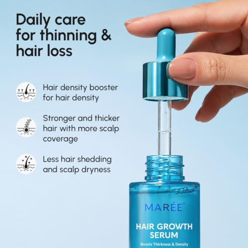 MAREE Hair Growth Serum - Caffeine Peptides Castor Rosemary Oil for Hair Growth - Products for Women & Men - Hair Oils for Hair Growth - Hair Regrowth Tonic - Scalp Serum - Suero Para El Cabello 1 Count (Pack of 1)