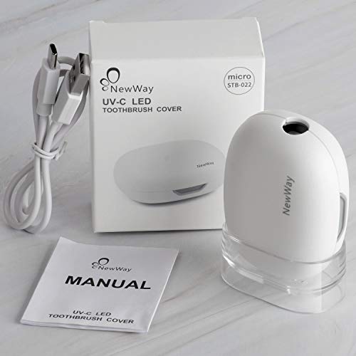 NewWay Mini Toothbrush Cover Rechargeable Travel Toothbrush Case with Holder for Houshold and Traving or Business Trip White