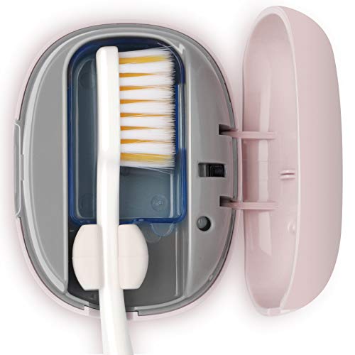 NewWay Mini Toothbrush Cover Rechargeable Travel Toothbrush Case with Holder for Houshold and Traving or Business Trip Pink