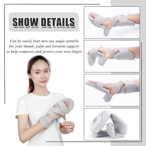 MESINURS Resting Hand Splint with Finger Separator for Arthritis, Tendonitis, Carpal Tunnel Pain - Hand Correction Rehabilitation Device (Right) Right