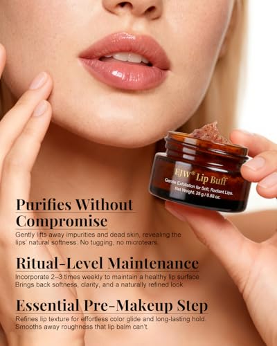 Triple-Action Lip Scrub - Brown Sugar, Coffee & Pearlite Exfoliator - Infused with Coconut & Botanical Oils for Nourishing Care of Dry, Cracked Lips - Vegan, Cruelty-Free 0.88 Ounce (Pack of 1)