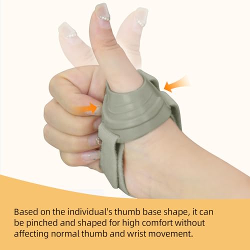 CMC Thumb Brace, Osteoarthritis Thumb Splint(Right Hand,Khaki,L) Khaki-Right Hand Large