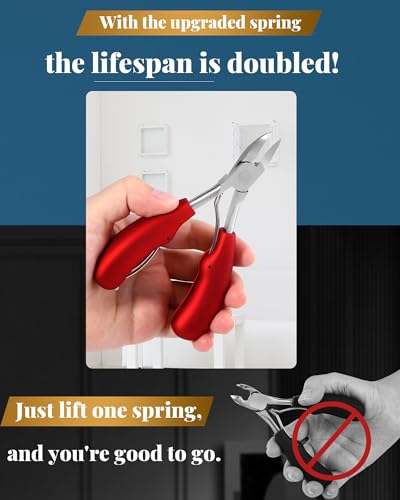 Nail Clippers Set,Toe Nail Clippers for Ingrown & Thick Toenails,Toe Nail Clippers for Thick Nails for Seniors Men Women,Professional Heavy Duty Toenail Clippers with Stainless Steel 4Pcs (red) Ingrown Toenails