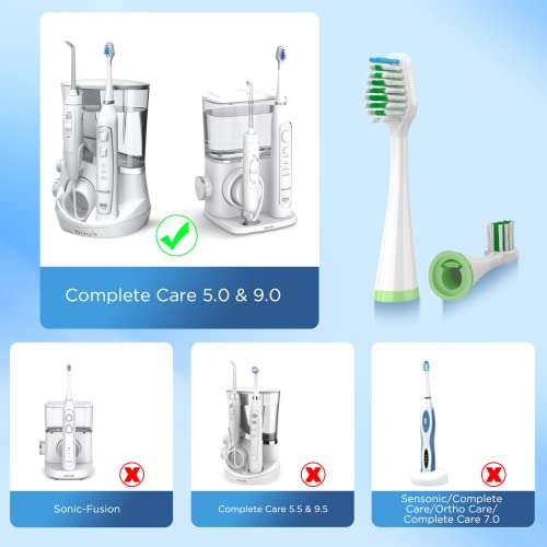 Replacement Toothbrush Heads for Waterpik Complete Care 5.0/9.0, 10 Count White 1 Count (Pack of 10)