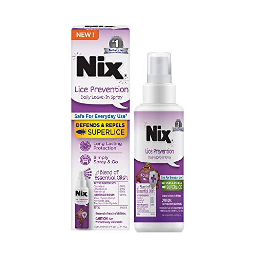 Nix Lice Removal Kit with Treatment Hair Solution, Comb & Home Spray Plus Prevention Daily Leave-in Spray, 6 fl oz