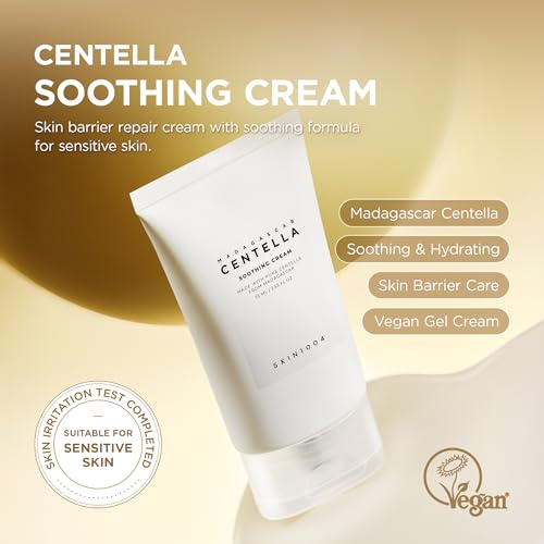 SKIN1004 Centella Soothing Cream, Face Moisturizer with Centella Asiatica, Korean Centella Moisturizer Cream for Soothing & Skin Barrier Support, Cica Gel Cream, Korean Skin Care, 2.53 fl.oz / 75ml Unscented