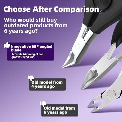 Nail Clippers for Thick Toenails & Fingernails – Straight Edge Stainless Steel Cutter with Safety Lock, Ergonomic Grip – Professional Ingrown Nail Trimmer for Men & Women Straight Blade