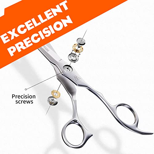 Sirabe HIGH-END Professional Hair Cutting Scissors Shears - Ultra Sharp Blades for Precise Cutting - Barber Shears Haircut Scissors 440C Stainless Steel for Salon Hairstyling & Home Hairdressing Silver