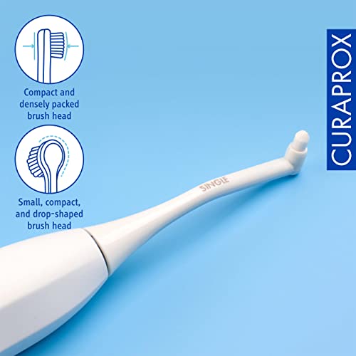 Curaprox Hydrosonic Brush Heads Single Duo – for Precision Cleaning of Braces, Implants & Gum Line | Sonic Toothbrush Replacement Heads, 2-Pack | Swiss Made Black/Black
