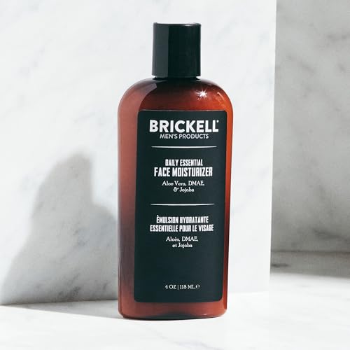 Brickell Men's Daily Essential Face Moisturizer for Men, Fast-Absorbing Face Lotion with Niacinamide, Green Tea, and Hyaluronic Acid, 4 Ounce, Scented 4 Fl Oz (Pack of 1)