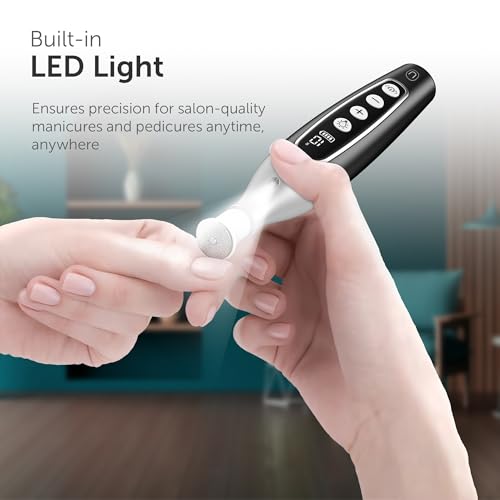 UTILYZE PediLux Pro Professional Manicure Pedicure Kit, Thick Toenail Grinder, Cordless Electric Nail File Drill, Toe Nail for Dremel Tool, Filer, Sander, Remove Callus for Humans, Men, Women, Seniors