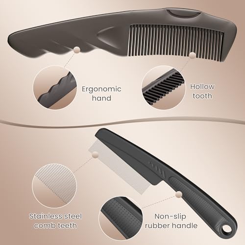 Dandruff Comb Remover Scalp Detox Comb for Build Up Self Cleaning Hair Comb 2PC Brown