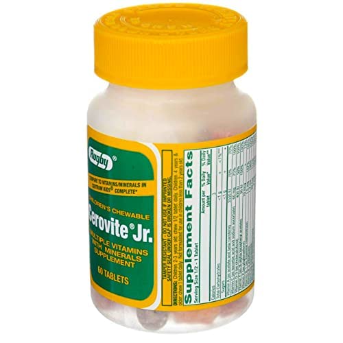 Rugby Cerovite Jr. Children's Chewable 60 Tabs Unflavored 60 Count (Pack of 1)