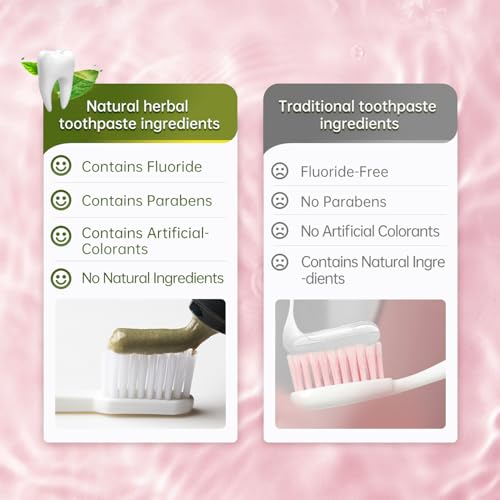 Twin Lotus Original Classic Herb Toothpast,Fluoride Free,Improve Gum Health,Toothbrush Tree,Orange Jasmine,3.52oz 3 PKs,for Improve Dental Health Teeth Care Tooth Stain Remover