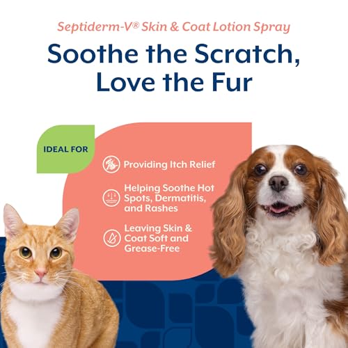 NaturVet Green Tree Septiderm-V Skin Care Lotion for Dogs & Cats – Pet Health Supplement for Dermatitis, Dog Skin Allergies, Itching, Hot Spots, Cat Rashes – Pet Lotion, Grooming Aid – 8 Oz. 8 Fl Oz (Pack of 1)