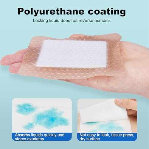 40Pcs Silicone Foam Dressing 4x4 Gentle Border, Waterproof Silicone Bandages for Wounds Care, Bed Sore Patches, Super Absorbent Wound Dressing, Self Adhesive Pressure Sore Pads 4''x4'' (40 Packs)