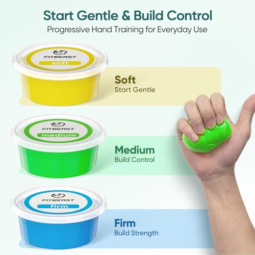 FitBeast Flex Therapy Bars and Therapy Putty Set, Hand Therapy and Grip Strength Training for Finger, Wrist & Forearm Exercise