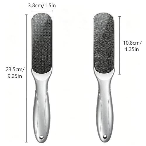 OWIIZI Double Sided Foot Callus Remover Nano Glass Foot File Durable Foot Scrubber Pumice Stone with Handle for Feet Exfoliation Pedicure Tools for Feet Care Exfoliate Dry & Hard Skin (Grey) Grey