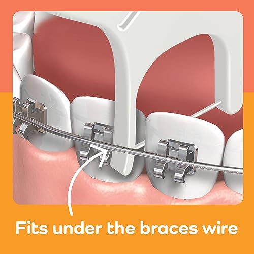 Plackers OrthoPick® Floss Picks Designed for Braces, Tuffloss® Made Without PTFE, FlipPick® Clean Between Brackets, 36 Count (8 Pack) 36 Count (Pack of 8)