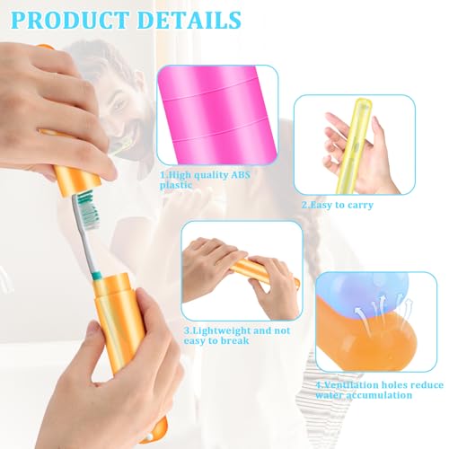 SIKEMAY 50 PCS Travel Toothbrush Holder Bulk, Back to School, Classroom Pencil Case for Kids, Toothbrush Case for Travel, Bathroom, Indoor, Outdoor, Trip, Camping, School 50 pack