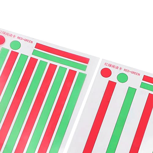 Red Green Vision Correction Cards, Myopia Strabismus Glasses Eye Training Reading Aids for Amblyopia Training