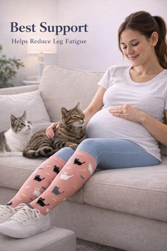 Aoliks Medical Compression Socks for Women & Men, Support Knee High Socks for Running,Nurses,Travel 020 A01-multicoloured 03 Small-Medium