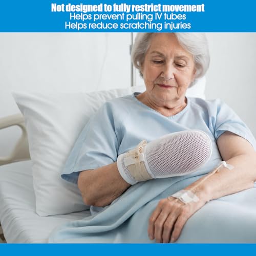 MESINURS Dementia Restraint Mittens, Soft Gloves for Elderly Care, Bed Use Mitts with Adjustable Strap to Reduce Scratching, 2 Pack (normal) normal