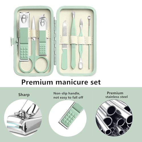 Manicure Set Nail Clipper Set Women Men Nail Clippers Kit Nail Care Kit Green