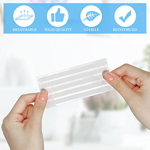 Timgle 60 Skin Closure Strips Adhesive 1/4 x 4 Inch/ 6 x 100 mm for Closing Supporting Cuts Suture, 12 Packs of 5 Strip