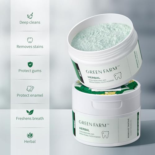 2 Pack Xylitol Tooth Powder, Gentle Teeth Whitening Powder,Enamal Safety,No Peroxide, No Bleeding Gum, 2pc