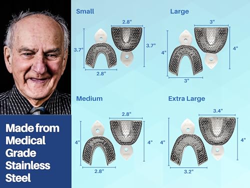 ARTMAN INSTRUMENTS Dental Impression Trays – Set of 8 (Small, Medium, Large, Extra Large) – Stainless Steel, Perforated, Autoclavable, Ideal for Denture & Orthodontic Impressions