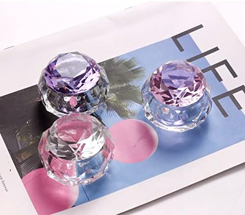 Nail Art Duffel Dish (for Liquid Powder) Nail Crystal Bowl Glass Nail Cup Nail Glass Products Nail Art Manicure Care Tools Scalp Nail Scalp Nail Salon Gel Nail Home Salon (Clear Crystal) - BeesActive Australia